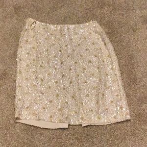 Like new J Crew silk sequined skirt